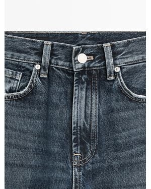 MASSIMO DUTTI Straight-Leg High-Waist Jeans - Blue