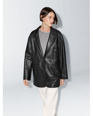 MASSIMO DUTTI Americana Soft Piel Napa - Negro