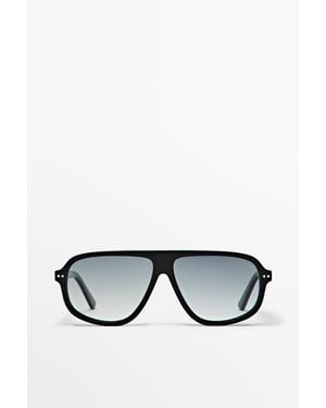 MASSIMO DUTTI Aviator Sunglasses - White
