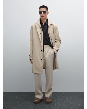MASSIMO DUTTI Leichte Hose Aus 100 Leinen - Natur