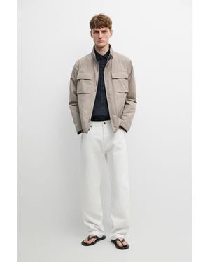 MASSIMO DUTTI Technical Fabric Jacket With Pocket Details - Gray