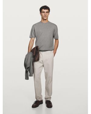 MASSIMO DUTTI Pantaloni Tapered Fit - Bianco