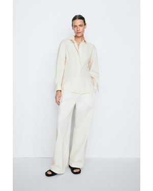 MASSIMO DUTTI Seam Detail Shirt - Natural