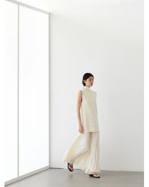 MASSIMO DUTTI Matching Knit Midi Dress - White