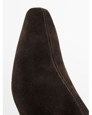 MASSIMO DUTTI Wedge Heeled Ankle Boots - Black