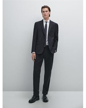 MASSIMO DUTTI 100% Wool Suit Blazer - Grey