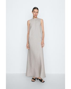 MASSIMO DUTTI Flowing Dress With Ruffle Detail - White
