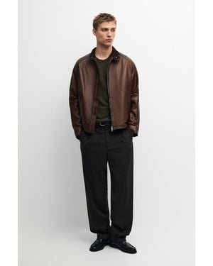 MASSIMO DUTTI Nappa High-Neck Jacket - Multicolor