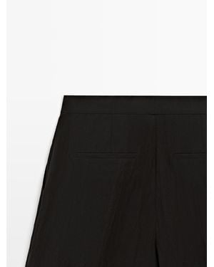 MASSIMO DUTTI Technical Fabric Bermuda Shorts - Black
