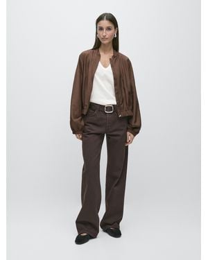 MASSIMO DUTTI Giacca Bomber Morbida - Bianco