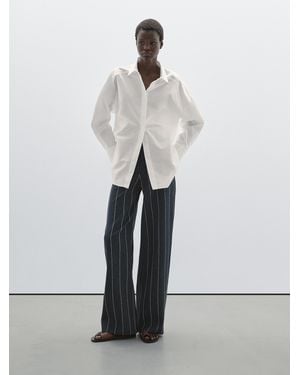MASSIMO DUTTI Chemise 100 Coton Avec Coutures - Blanc