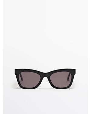 MASSIMO DUTTI Square Sunglasses - Black
