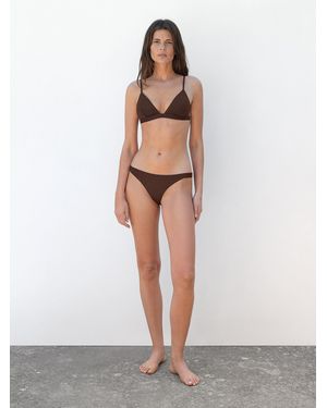 MASSIMO DUTTI Textured Bikini Bottoms - White