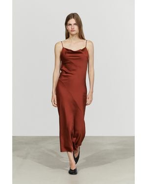 MASSIMO DUTTI Fließendes Midikleid - Rot