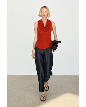 MASSIMO DUTTI Trousers With Ruched Hem - Grey