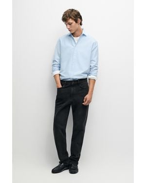 MASSIMO DUTTI Camisa Oxford Regular Fit 100% Algodón - Azul
