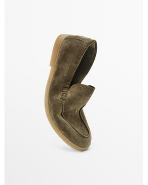 MASSIMO DUTTI Split Leather Loafers - Multicolour