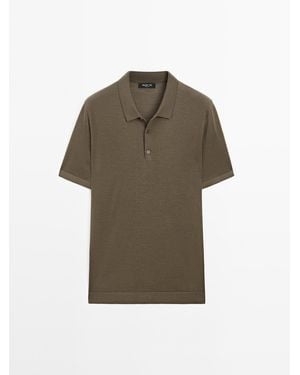 MASSIMO DUTTI Tricot Polo Van Wolmix Met Korte Mouw - Meerkleurig