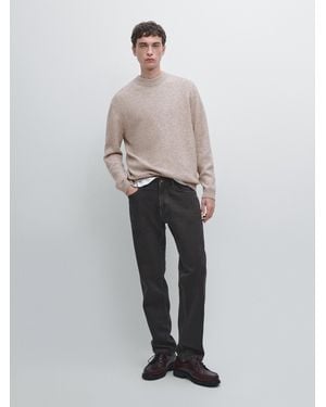 MASSIMO DUTTI Maglia Con Collo Rotondo - Bianco