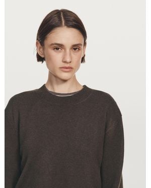 MASSIMO DUTTI Jersey Cuello Redondo Mezcla Lana - Negro