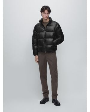 MASSIMO DUTTI Veste Matelassée En Duvet Mélangé - Noir