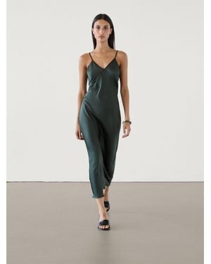 MASSIMO DUTTI Strappy Midi Slip Dress - Natural