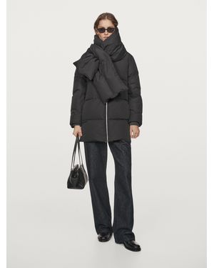MASSIMO DUTTI Water-Repellent 80% Down, 20% Feather Puffer Jacket - Black