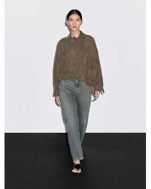 MASSIMO DUTTI Blusa Pechera Con Cremallera - Blanco