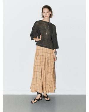 MASSIMO DUTTI Pull Oversize Manches Courtes - Blanc