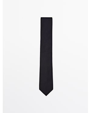 MASSIMO DUTTI Cotton And Silk Blend Twill Tie - Blue