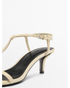 MASSIMO DUTTI Strappy Mid-Heel Sandals - Black