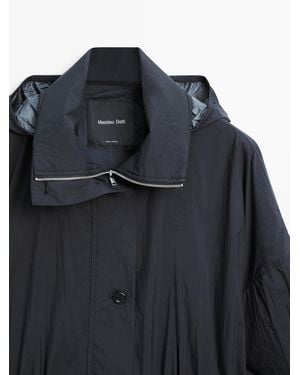 MASSIMO DUTTI Technical Fabric Parka - Black