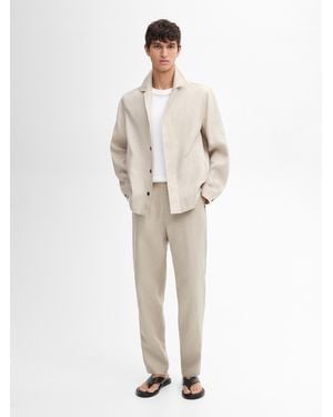 MASSIMO DUTTI Sobrecamisa Conjunto 100% Lino - Neutro