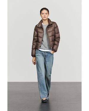 MASSIMO DUTTI High Collar Down Jacket - Blue