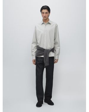MASSIMO DUTTI Regular Fit Cotton Blend Shirt - Grey