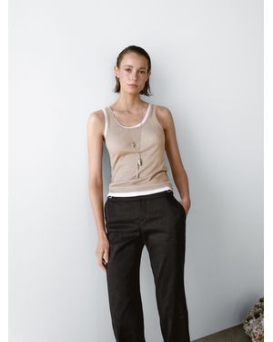 MASSIMO DUTTI Doppellagiges Trägershirt Aus Reiner Baumwolle - Mehrfarbig