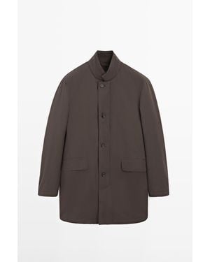 MASSIMO DUTTI Water-Repellent Quilted Jacket - Blue