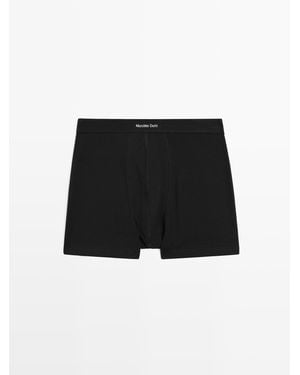 MASSIMO DUTTI Boxers With Logo Waistband - Black