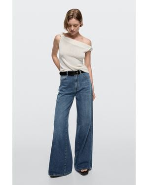 MASSIMO DUTTI High-Waist Wide-Leg Jeans - Blue
