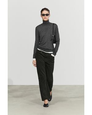 MASSIMO DUTTI Schlaghose Aus Feincord - Schwarz