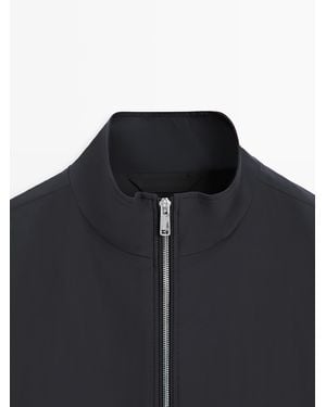 MASSIMO DUTTI Bi-Stretch Fabric Jacket - Blue