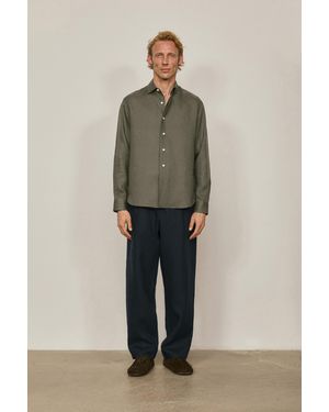 MASSIMO DUTTI Ultra-Fine 100% Linen Shirt - Gray