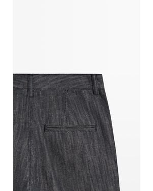MASSIMO DUTTI Pantalón Flare Cropped - Gris