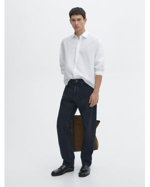 MASSIMO DUTTI Hemd Aus Baumwollmischgewebe Im Regular Fit - Weiß