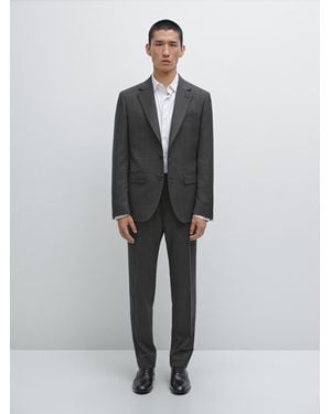 MASSIMO DUTTI 100% Wollen Kostuumpantalon - Grijs