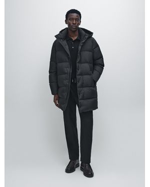 MASSIMO DUTTI Long Puffer Coat - Black