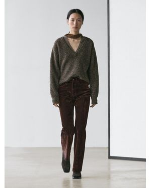MASSIMO DUTTI High-Waist Flocked Boot-Cut Jeans - Multicolor