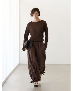 MASSIMO DUTTI Linen Knit Crew Neck Jumper - Natural