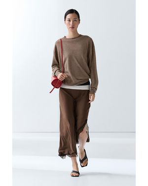 MASSIMO DUTTI Fine-Knit Wool Blend Sweater - Multicolor