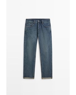 MASSIMO DUTTI Jeans Selvedge Fit Stone Wash - Blu